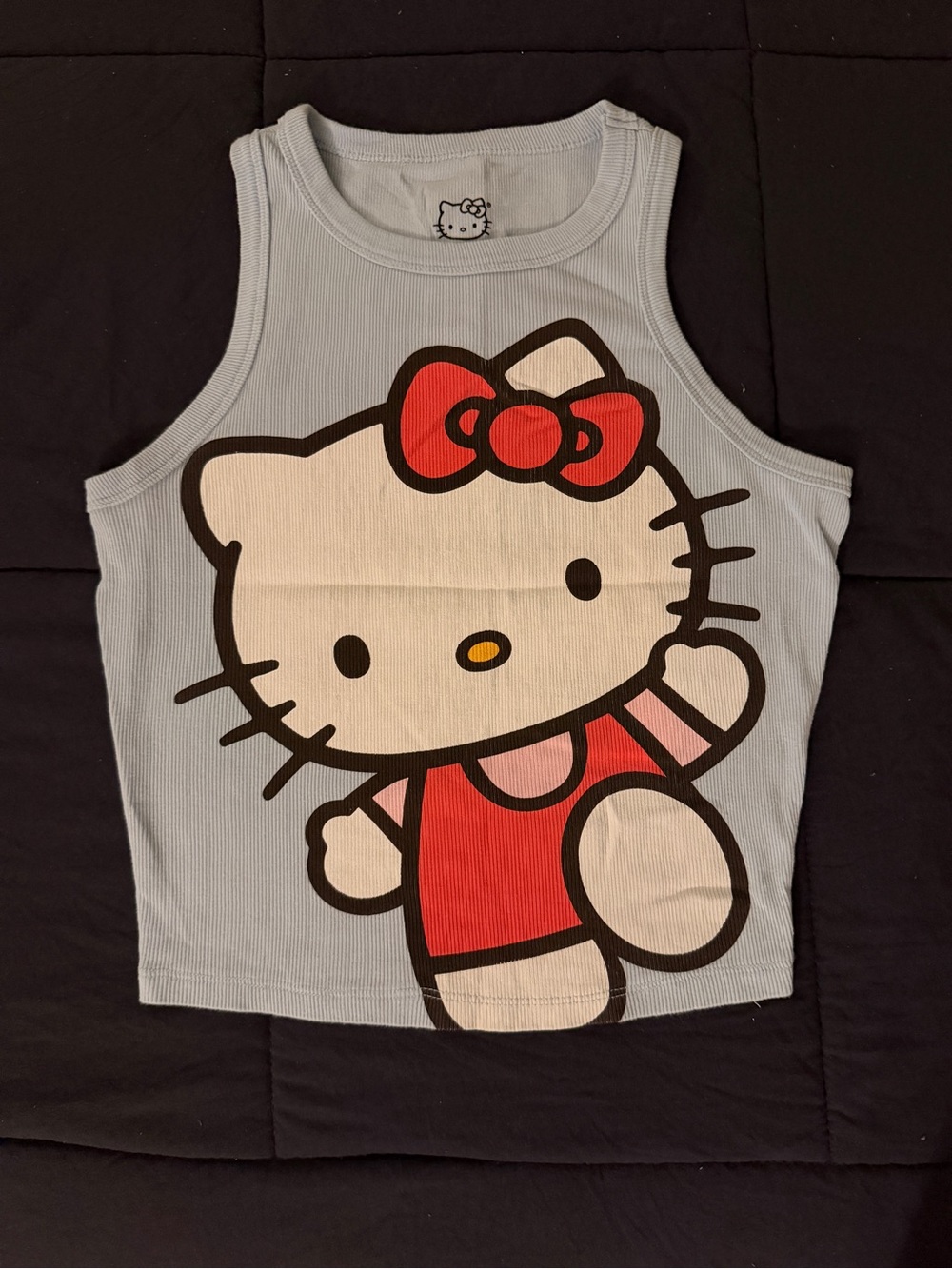 Hello Kitty Light Blue Tank Top with Red Graphic